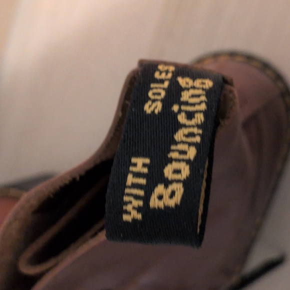 Dr Martens Leona Combat Boots In Saddle Tan Farrier Leather Sz 10 Like New W/Box - Picture 14 of 15